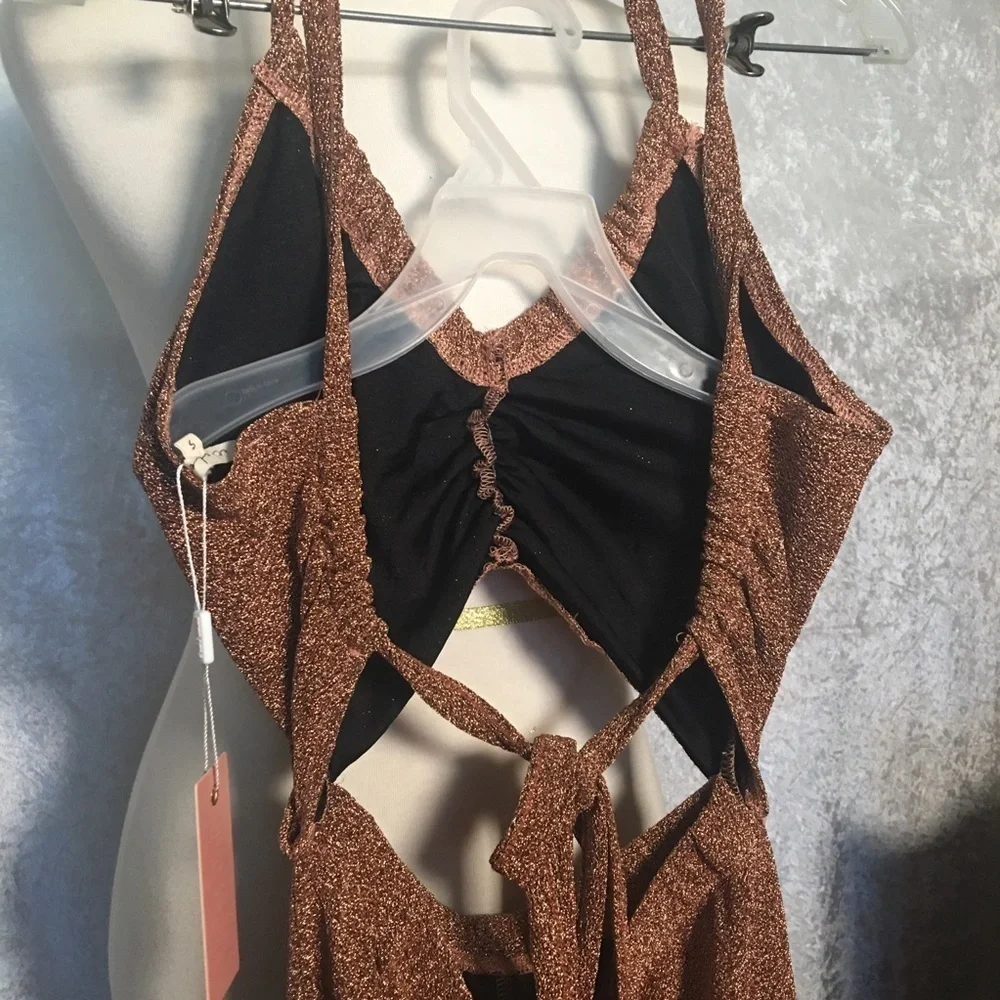 Miss Lola Cut Out Sparkly Jumper flared bottom size Small